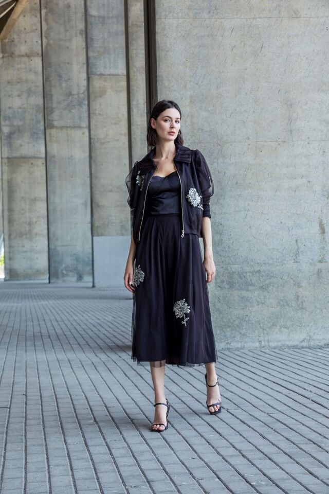 İşlemeli Tül Takım